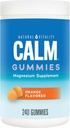Doğal Vitality Calm, Magnezyum Citrate Supplement, Stres Yardımı Gummies, Gluten Free, Vegan, Orange, 240 Gummies