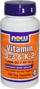 Vitamin D-3 & K-2 120 VegiCaps (Pack of 2)