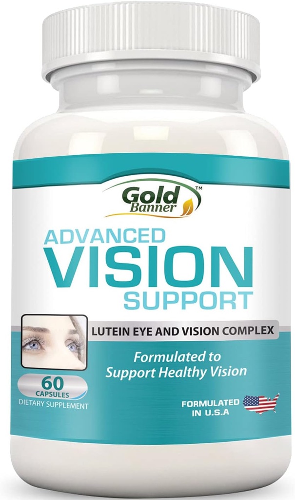 Advanced Vision Support - Lutein Eye & Vision Complex με Lutein, Bilberry, Zinc, Grapeseed & Essential Vitamins - Όλα τα φυσικά καψάκια Retina για την υγεία των ματιών - Made in USA