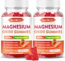 2 Pack Physics Gummies 400 mg, Chewable Magnezyum Oksit Supplement for Yetişkinler & Kids, Nerve & Muscle Support, Non-GMO, Sugar-Free, Strawberry Flavor, 120 Count