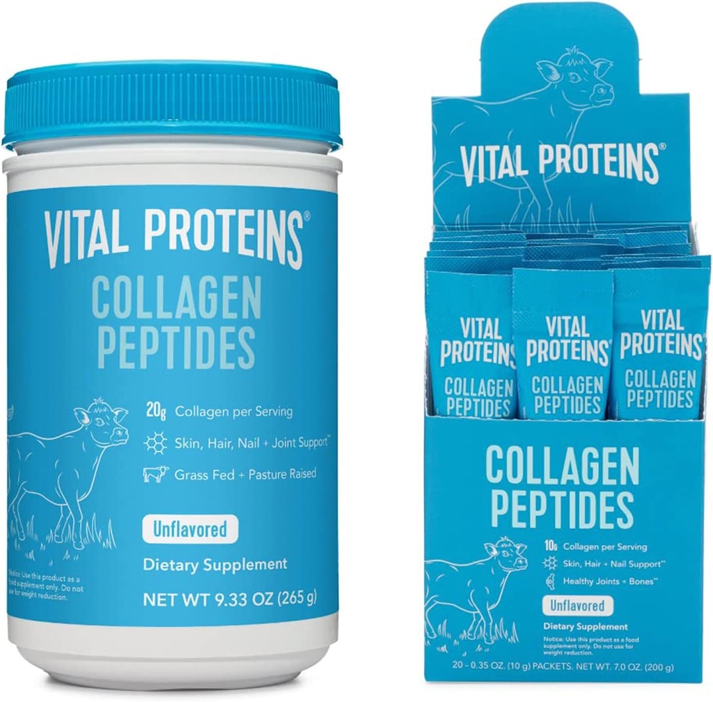 Vital Proteins Collagen Peptides Toz Unflavored 9.33 OZ+ 20 Kont Stick Pack