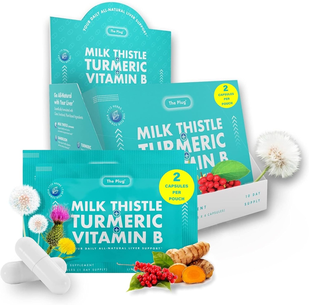 Το Plug Liver Cleanse Detox & χάπια επισκευής - Γάλα Thetle Liver Detox - συμπλήρωμα στήριξης λιπαρού ήπατος - 20 φυτικά κάψουλες ήπατος, κουρκουμά & βιταμίνη Β για υγιή Digestive & ανοσοποιητικό σύστημα