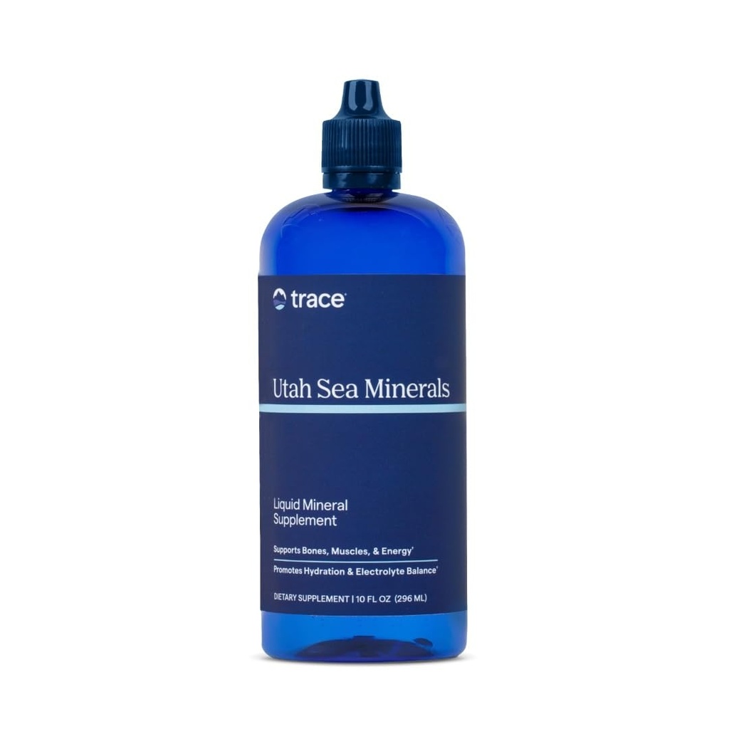 Trace Minerals Utah Sea Minerals - Liquid Daily Mineral Support for Bones, Muscles, Energy & Heart Health - Fluid Balance - Nerve Function - 10 fl oz (30 Servings)