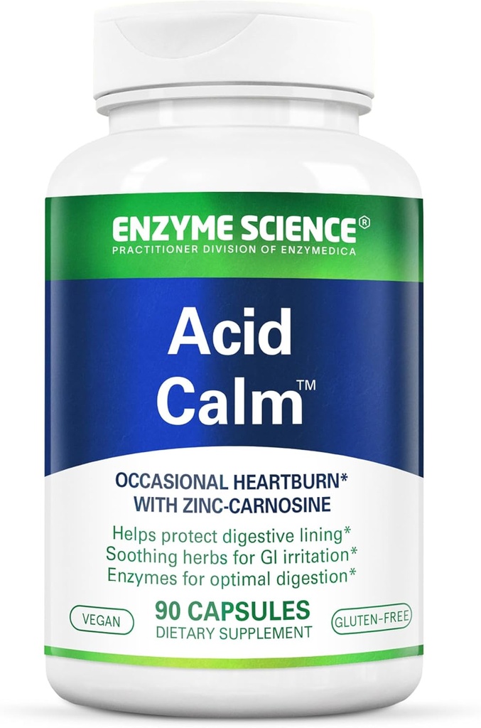 Enzyme Bilim Asit Calm, 90 Capsules – for Occasional Heartburn and Indigestion – Digestion Enzyme Supplement – Digestive Aid – Vegetarian Capsules