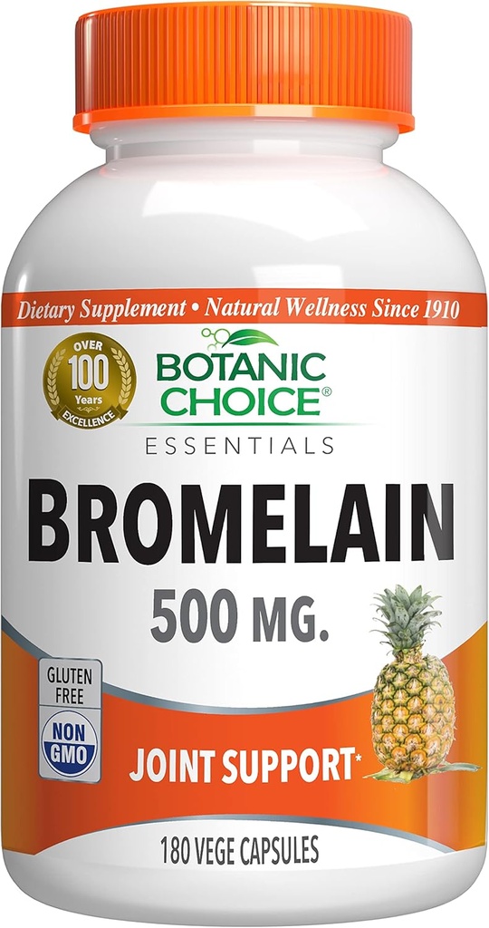 Botanic Choice Bromelain 500 mg, 180 Capsules