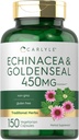Carlyle Echinacea Goldenseal Capsules | 150 Kont | Vegetarian, Non-GMO, Gluten Free