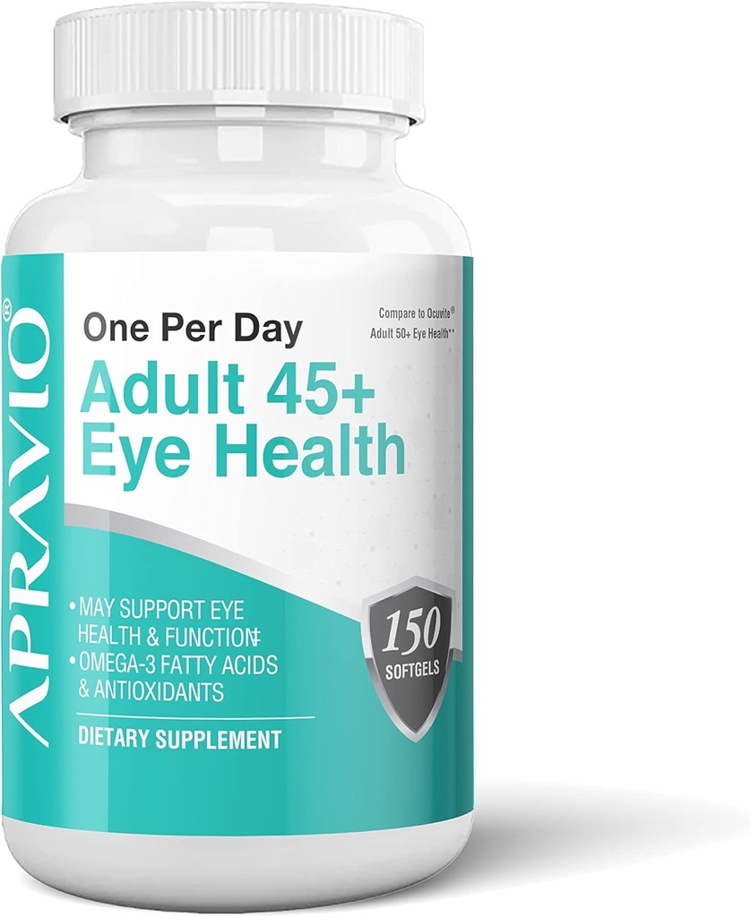 Yetişkin 45+ Eye Health Eye Vitamins w/Vitamin C, Vitamin E, çinko, Copper, & Omega-3 Fatty Asits for Vision Health & Eye Protection, 150 Softgels