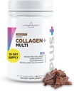 Livingood Daily Collagen Powder for Women & Men, Grass Fed Hydrolyzed Collagen Peptides, Protein & Multivitamins for Healthy Hair, Skin & Nails, Keto & Paleo, Χωρίς γλουτένη, Σοκολάτα, 30 Μερίδες