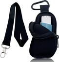 Asthma Inhaler için Neoprene Travel Case, Handy Mini Bag for Inhaler for All Ages, Inhaler Dahil (Black)
