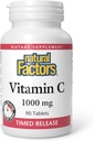Φυσικοί Παράγοντες - Βιταμίνη C 1000mg Time Release, Ισχυρή Αντιοξειδωτική Προστασία, 90 δισκία