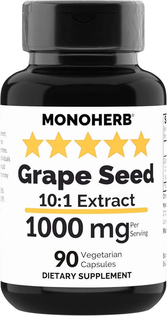 MONOHERB εκχύλισμα σπόρων σταφυλιών 1000 mg - 90 κάψουλες χορτοφάγων