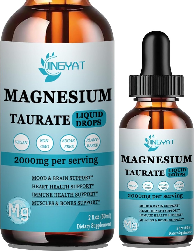 Μαγνήσιο Taurate Liquid Drops Cherry Flavor - Magnesium Taurate 1500mg με Μαγνησία Γλυκινικό 500mg, Βιταμίνη Β6 & Ψευδάργυρος - Μαγειρικό Γλυκινικό Υγρό για Εύκολη Απορρόφηση - Vegan & Μη ΓΤΟ