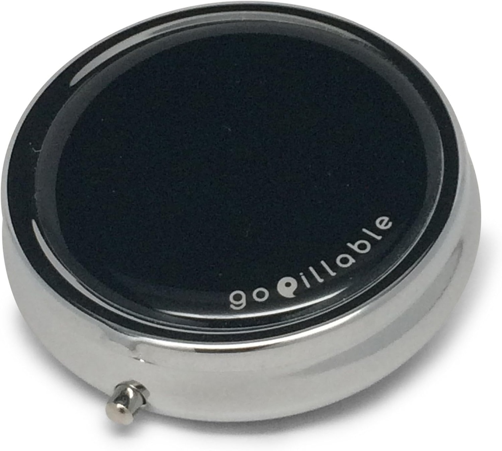 Black Purse Pill Box veya Küçük Pill Box Pocket için. Açık ve Disiplin, Günlük kullanım için veya Seyahat için harika.