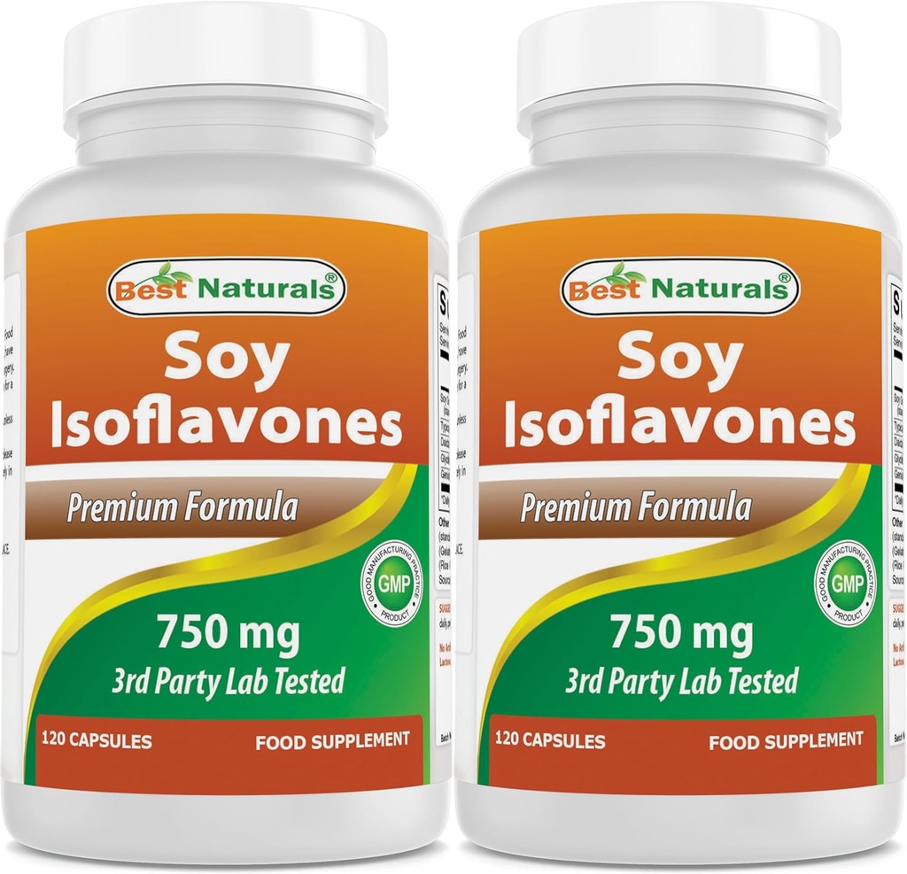 Best Naturals Soy Isoflavones 750 mg 120 Capsules (120 Count (Pack of 2))