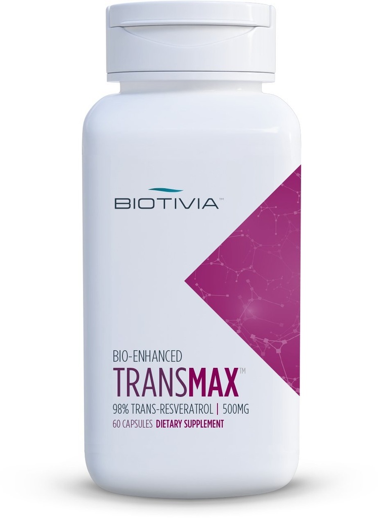 Transmax 1000mg 98% Trans-ρεσβερατρόλη + Πολυδατίνη + πιπερίνη για αυξημένη βιο-διαθεσιμότητα. Χωρίς τεχνητά πληρώματα ή πρόσθετα. 60x500mg Καψάκια Vegan