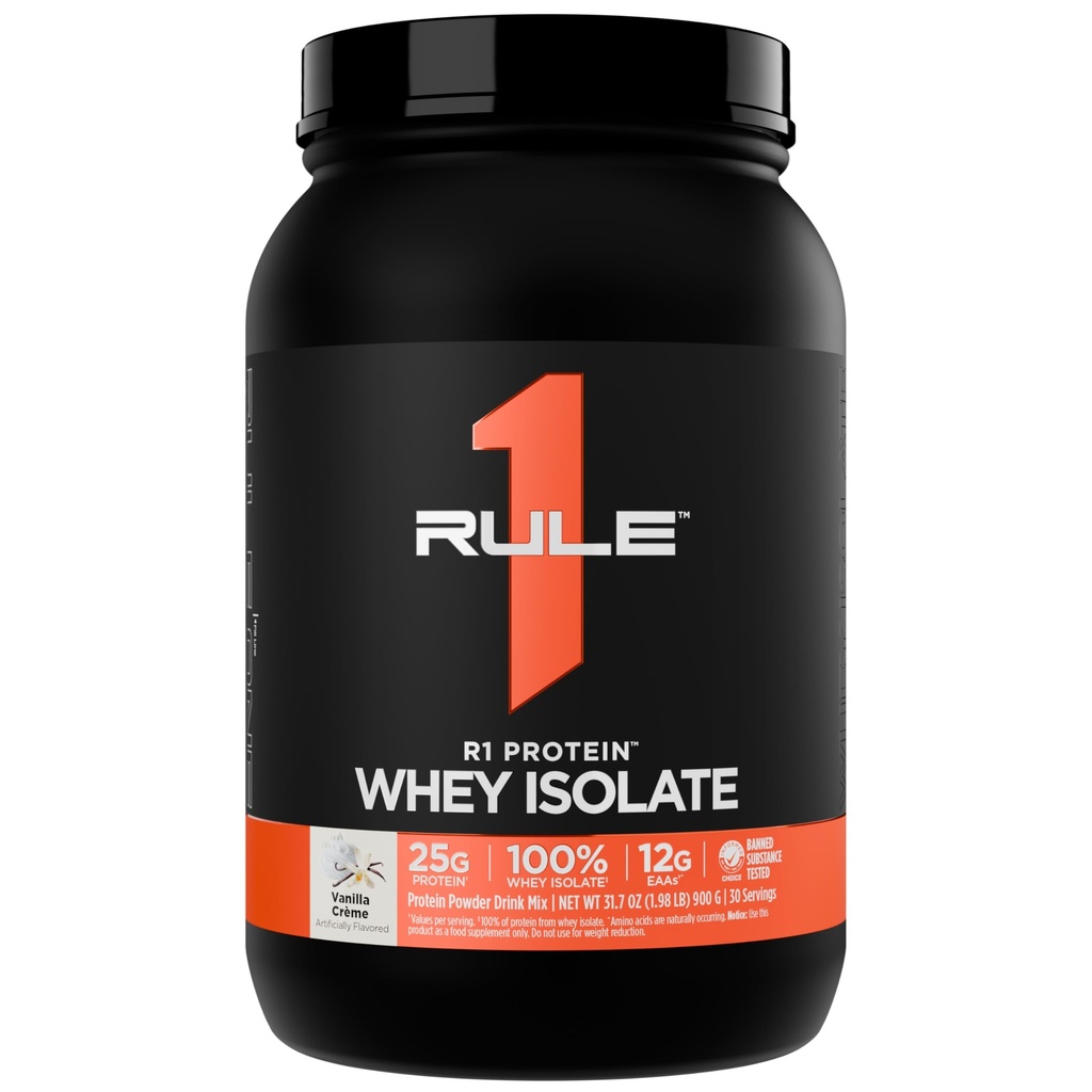 Kural 1 R1 Protein Whey Isolate - 25g protein & 6g BCAA, Workout Recovery (2 Pounds*, Vanilla Créme) için izolasyonlu ve Hydrolyzed Kaynaklardan Özel olarak