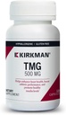 Kirkman TMG 500 mg - Hypoallergenic -120 Κάψουλες χορτοφάγων - Trimethylglycine - Χωρίς γλουτένη - Χωρίς καζεΐνη