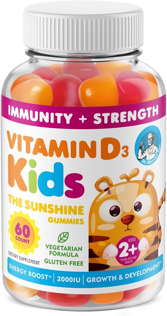 Βιταμίνη D3 Gummies για Παιδιά & Ενήλικες 2000 IU - Υψηλής Απορρόφησης Βιταμίνη D Παιδιά Gummies Συμπληρώματα - Χορτοφαγική, Ανοσολογική Υποστήριξη D3 για Ενήλικες & Παιδιά (60 Count)