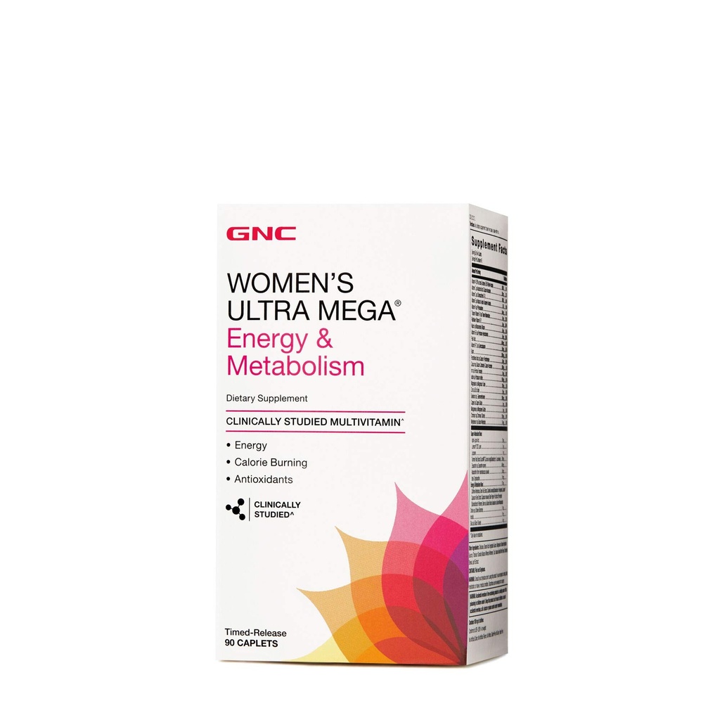 GNC Γυναίκες Ultra Mega Ενέργεια και Μεταβολισμός Πολυβιταμίνη για τις γυναίκες, 90 Count, για Αυξημένη Ενέργεια, Μεταβλητότητα, και θερμίδες Burning