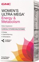 GNC Kadınları Ultra Mega Enerji ve Metabolism Kadınlar için Çokvitamin, 90 Kont, Artan Enerji, Metablizm ve Calorie Yanan