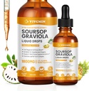 Graviola Soursop Leaf Extract Liquid - Soursop Bitters Liquid, Support Immune, Relax, Liver and Sleep, Sugar & Alcohol-Free, Highly Absorbable Formula, Pineapple Flavor, 2 Fl Oz