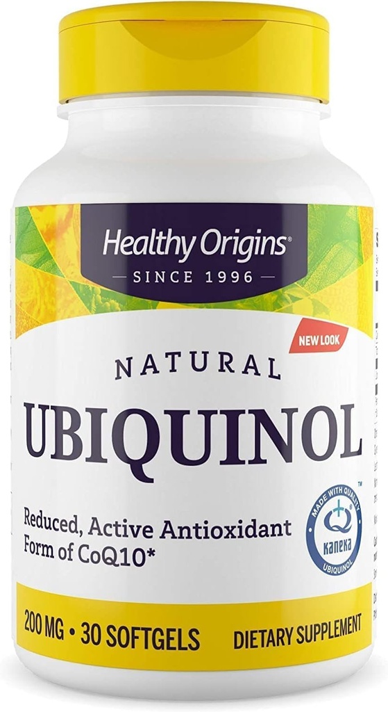 Healthy Origins Ubiquinol (Active Form of CoQ10), 200 mg - Ubiquinol Supplements for Heart Health & Antioxidant Support - Gluten-Free & Non-GMO Supplement - 30 Softgels