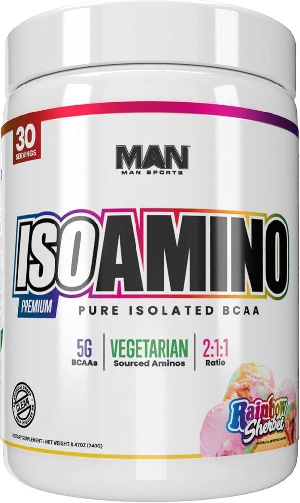 MAN Sports Iso-Amino Bcaa Toz, Rainbow Sherbet, 255 Gram