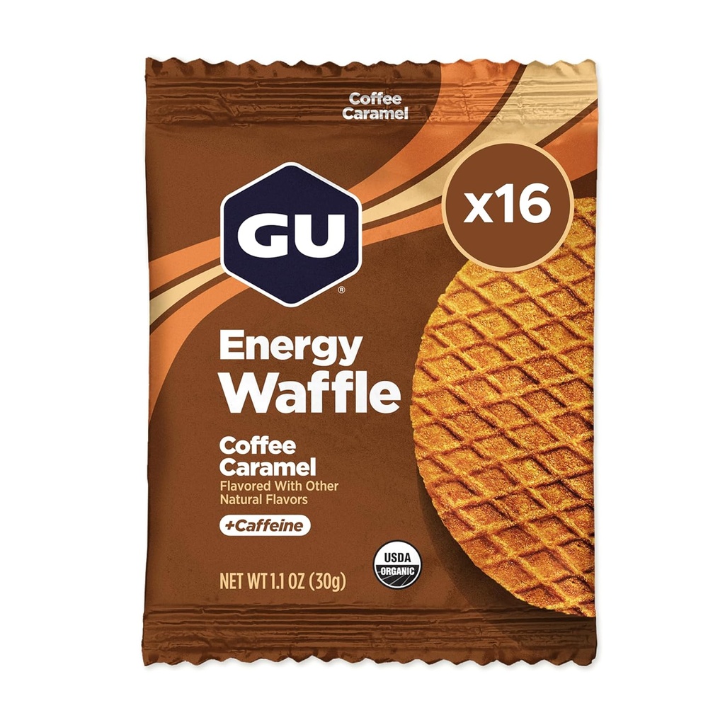 GU Energy Stroopwafel Caramel Coffee Sports Διατροφή Βάφλα, καφεΐνη συμπεριλαμβάνονται, και Kosher Dairy, On-The-Go Ενέργεια για οποιαδήποτε προπόνηση, 16 κόμης
