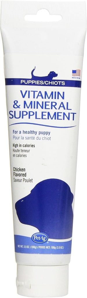 PetAg Vitamin ve Mineral Supplement for Puppies Chicken Gel, 31/2-Ounce