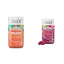 OLLY Ultra Strength Brain Softgels, Nootropic, Supports Health Brain Function, Memory, Focus & Ultra Women's Multi Softgels, Genel Sağlık ve Immune Support, Omega-3s, Iron, Vitamins A, D, D