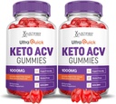 Justified Laboratories (2 Pack Ultra Quick Keto ACV Advanced Formula 1000MG Apple Cider Vinegar Formulad ile Pomegranate Beet Juice B12 Vegan Non GMO 120 Gummies