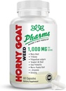 PHARMS Hornygoatweed for Men & Women (1,000 mg) - Enerji ve Stamina Capsules with Maca Root, Tribulus, Tongkat Ali, Saw Palmetto & Real - Kadın & Erkek Performans Teşvik Tamamlandı - 60 Capsules