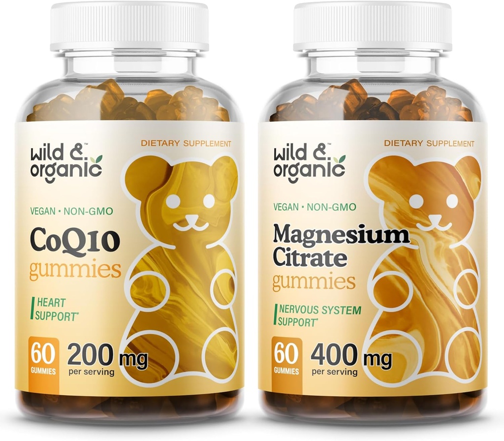 Άγρια & οργανικά CoQ10 Gummies & Μαγνήσιο Citrate Gummies