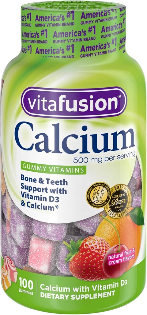 Vitafusion Calcium 500 mg, Gummy Βιταμίνες Για Ενήλικες, 100 Count