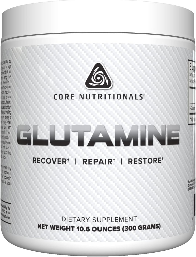 Core Nutritionals Glutamine Platinum Asit | Gelişmiş Kurtarma ve L-Glutamine Seviyeleri | Immune Support, Muscle Build, Gut Health | 60 Hizmetler (Unflavored)