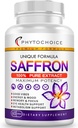 Saffron Supplements-% 100 Saffron Extract Capsules-Boost Energy & Mood, Support Eye & Heart Health, Focus, Vision - Pure Saffron Extract 88.5 mg - ABD'de Kadınlar ve Erkekler için 60 Vegan Capsules