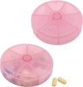 Portreatif Haftalık Pill Organizer 7 Gün Pills Konteyner, Round Pill Case Travel Friendly, Daily Week Pill Hatırlanmış Vaka, Ted-Free Vitamin, Tamam, Fish Oil, Drug Planlayıcı (Pink)