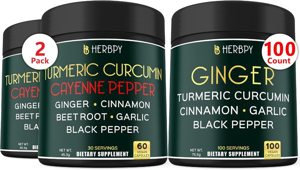 Sche 7in1 Turmeric Curcumin Supplement & 5in1 Ginger Supplement
