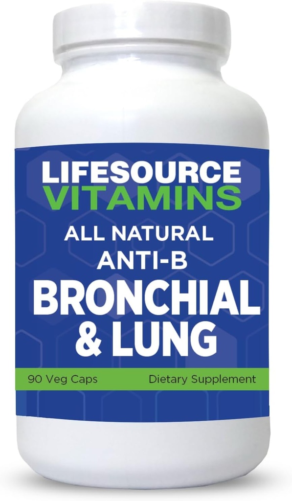 Hayat Kaynağı Vitaminleri Tüm Doğal Anti-B Bronchial & Lung Desteği - 14 Tüm Doğal Malzemeler - 90 Capsules - Perrietary Formula
