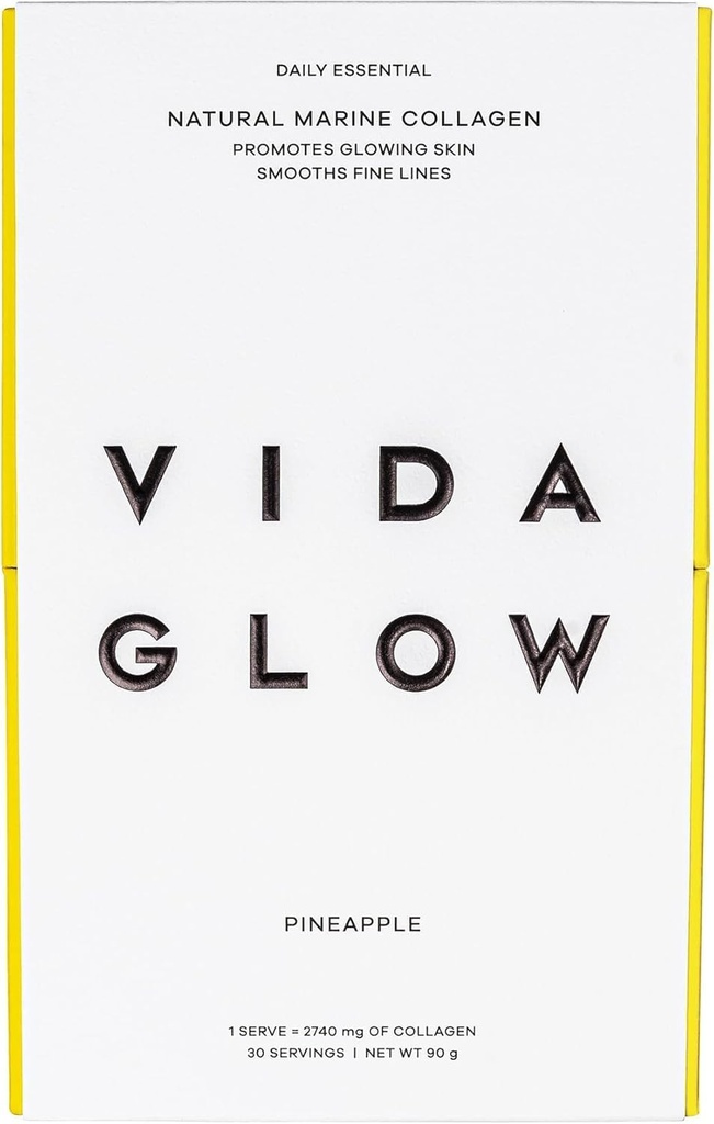 Vida Glow - Doğal Hidrolyzed Marine Collagen Sachets | Glowing Skin + Smoothes Fine Lines (Pineapple, 30 Sachets)