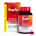 MegaRed Omega-3 Fish Oil + High Absorption Krill Oil 500mg Softgels (80 Count (Pack of 1))