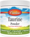 Carlson - Taurine σκόνη, ελεύθερο αμινοξέο, υποστήριξη, νευρική υγεία & μυϊκή λειτουργία, 100 γραμμάρια