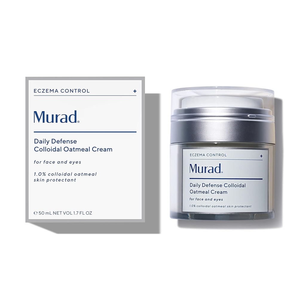 Murad Eczema Control Daily Defense Collidal Oatmeal Cream – Ερυθρότητα και Itch Relief Face Moisturizer - Καταπραϋντική και Ενυδατική Θεραπεία Δερματικής Φροντίδας, 1.7 Fl Oz