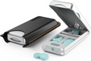 Pill Cutter with Auto Centering Device, Aluminum Pill Splitter with 316L Stainless Blade, Genuine Leather Case, Professional Pill Splitter for Cutting Small Pills or Large Pills (Silver)