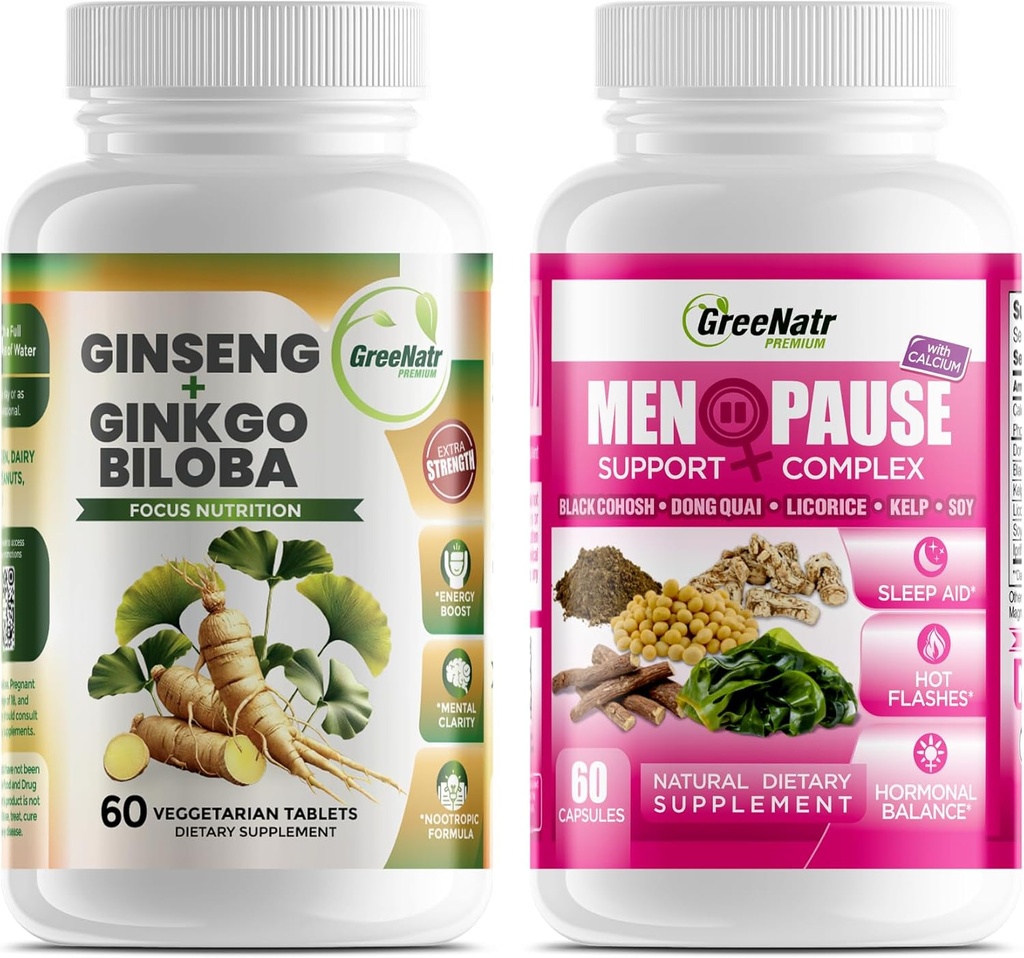 Optimal Wellness Çözümleri: Herbal Menopause Destek ve BTC + Ginkgo Biloba Energy & Brain Focusjp for Men & Women