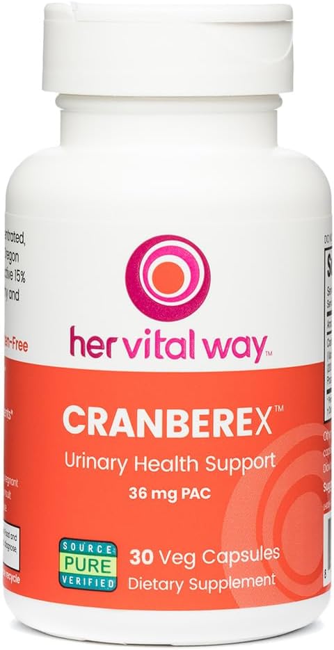 Cranberex - Χάπια βατόμουρο για γυναίκες και άνδρες - συμπλήρωμα βατόμουρο με 36mg PAC - Κάψουλες εκχύλισμα βατόμουρο για την υγεία των ούρων και την φροντίδα των νεφρών - 30 κάψουλες Veg