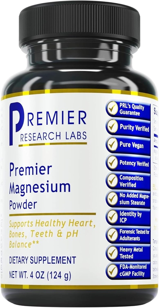 Premier Research Labs Toz - Magnezyum Lactate Supplement, Magnezyum Toz Uyku ve Sağlık için 400 mg, Erkekler ve Kadınlar için - 4 ozz