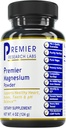 Premier Research Labs Σκόνη μαγνησίου - συμπλήρωμα γαλακτικού μαγνησίου, σκόνη μαγνησίου για ύπνο & υγεία, 400 mg ανά υπηρεσία, για άνδρες και γυναίκες - 4 oz