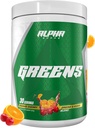 Alfa Supps - Alpha Greens Supplement | Meyve ve Sebze Superfood Toz | 40 Doğal Bitki Temel Malzemeler | Prebiyotik & Probiyotik Digestive Support Mix - 30 Hizmet (Orange Cherry)