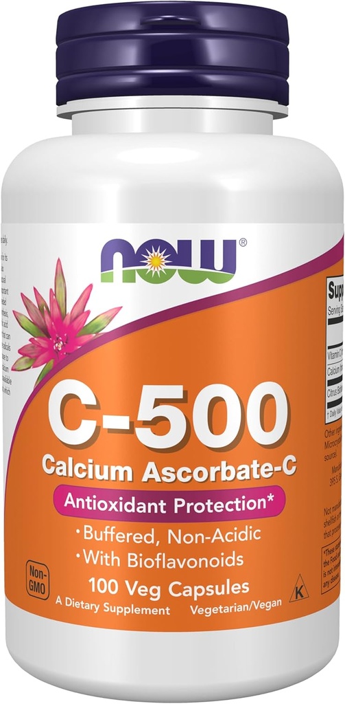 Şimdi Gıdalar Tamamlar, C-500 Food Ascorbate, Antioksi Koruma*, 100 Veg Capsules